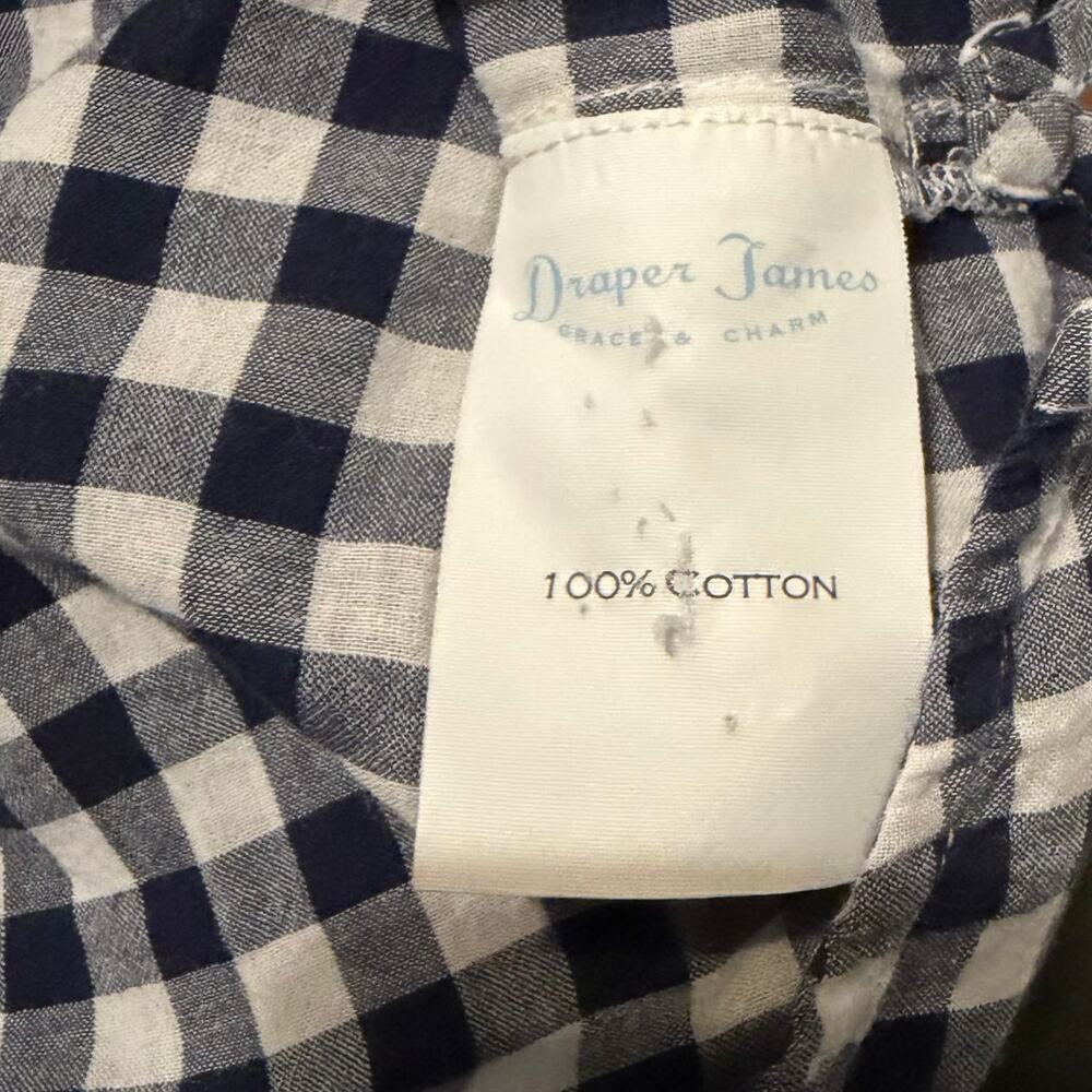Draper James Navy & White Gingham Sleeveless Blouse Top Size Small - Picture 4 of 4